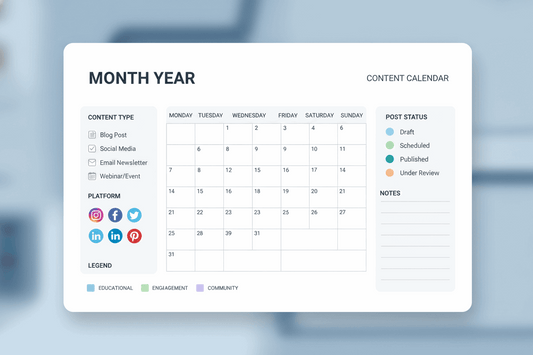 Content calender template